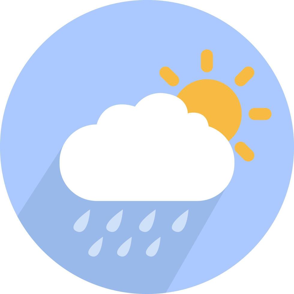 Rain cloud with sun, illustration, on a white background. vector