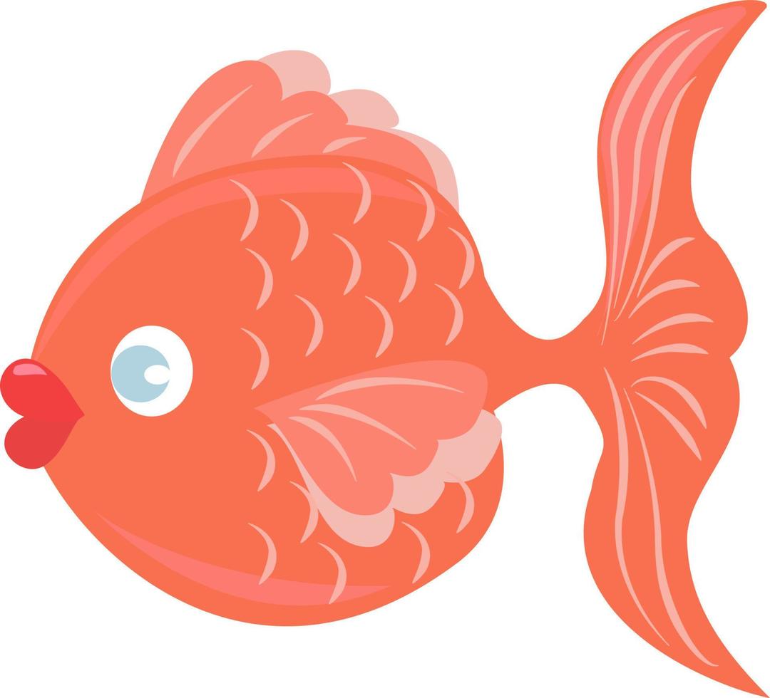 pez naranja, ilustración, vector sobre fondo blanco.