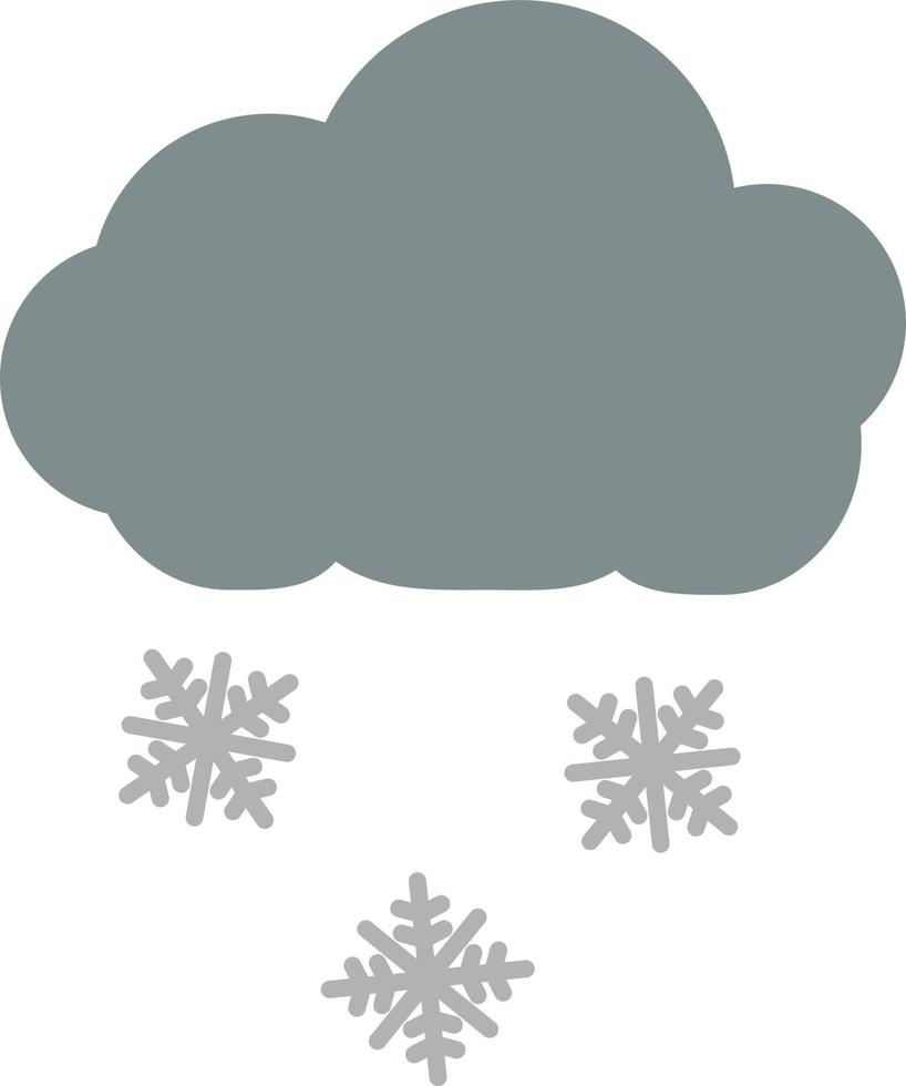 Snowy grey cloud, illustration, on a white background. vector
