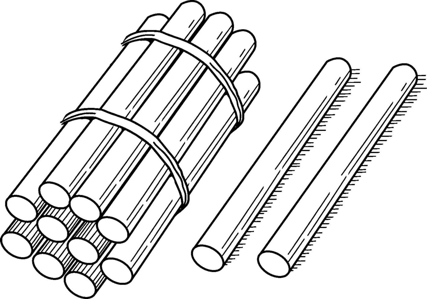12 Sticks, vintage illustration. vector