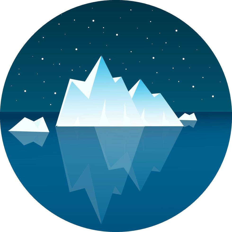 Big glacier ,illustration, vector on white background.