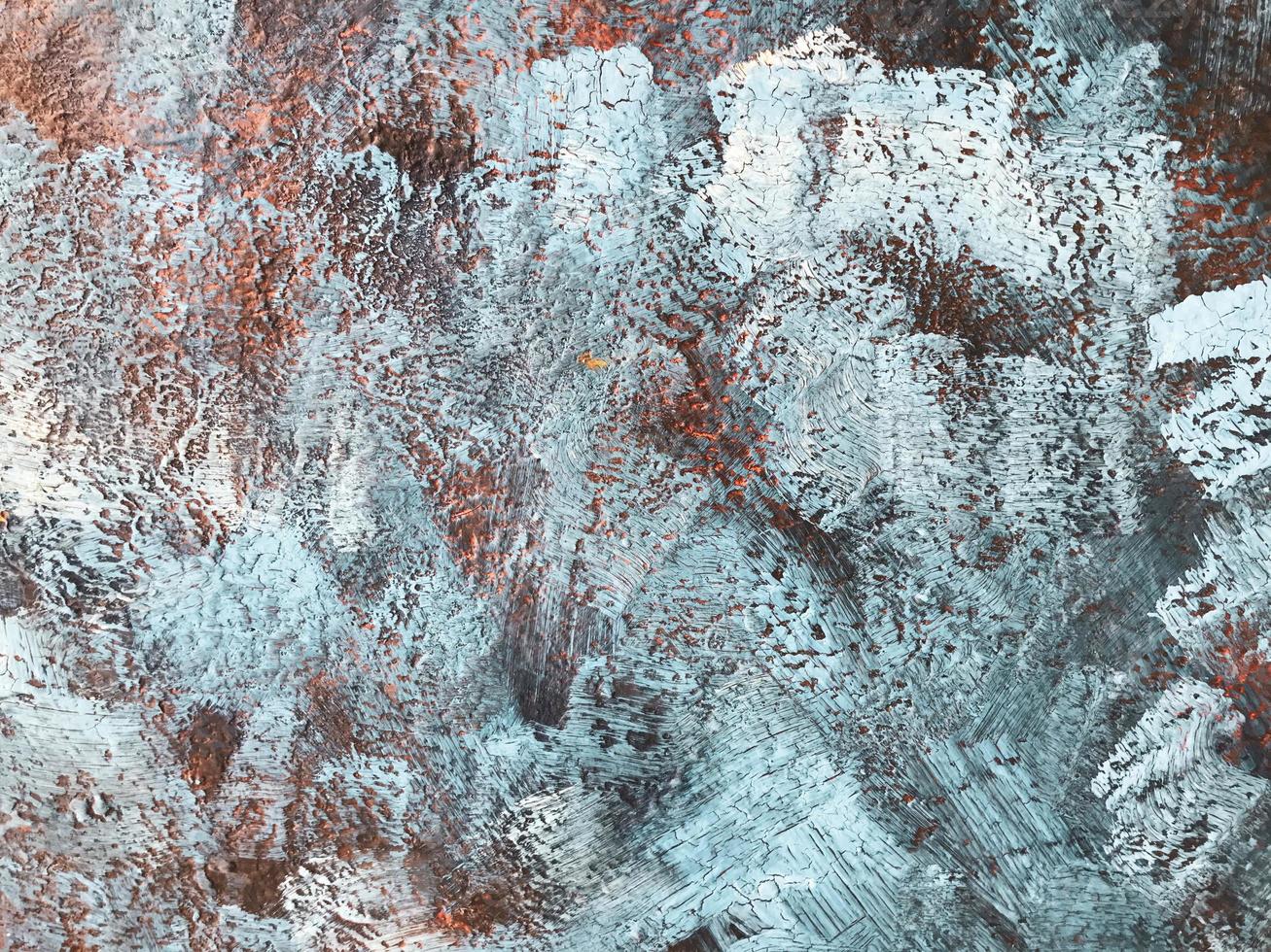 paint on the surface, texture, bright blue strokes. stone coloring, blue-white brush strokes. paints for surface decoration. stains and rust appear on top of the paint. old texture photo