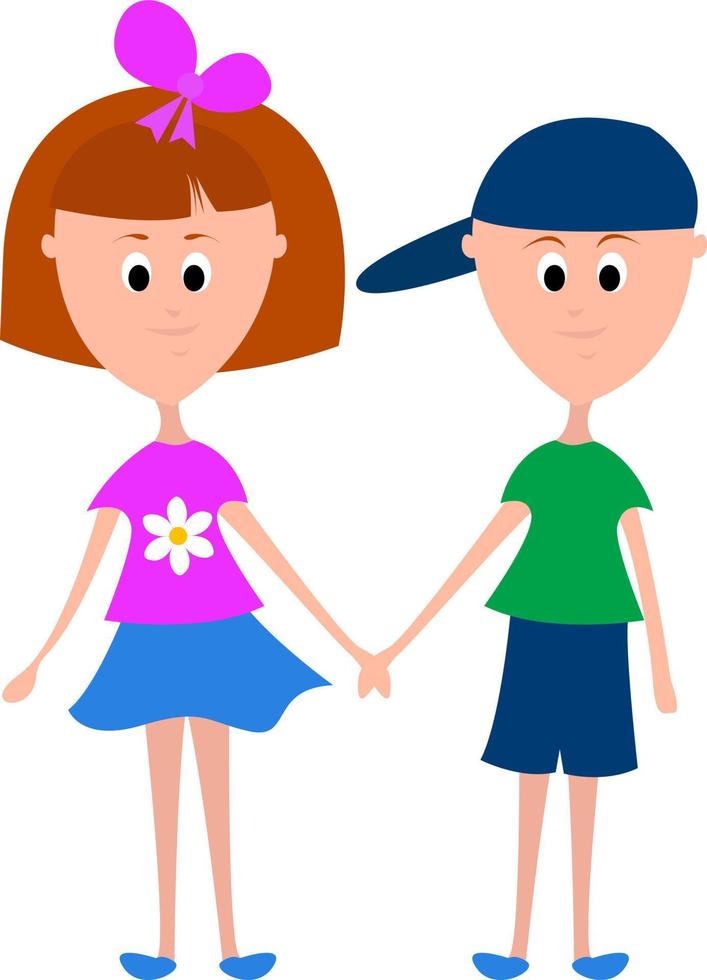 Friends, illustration, vector on white background.