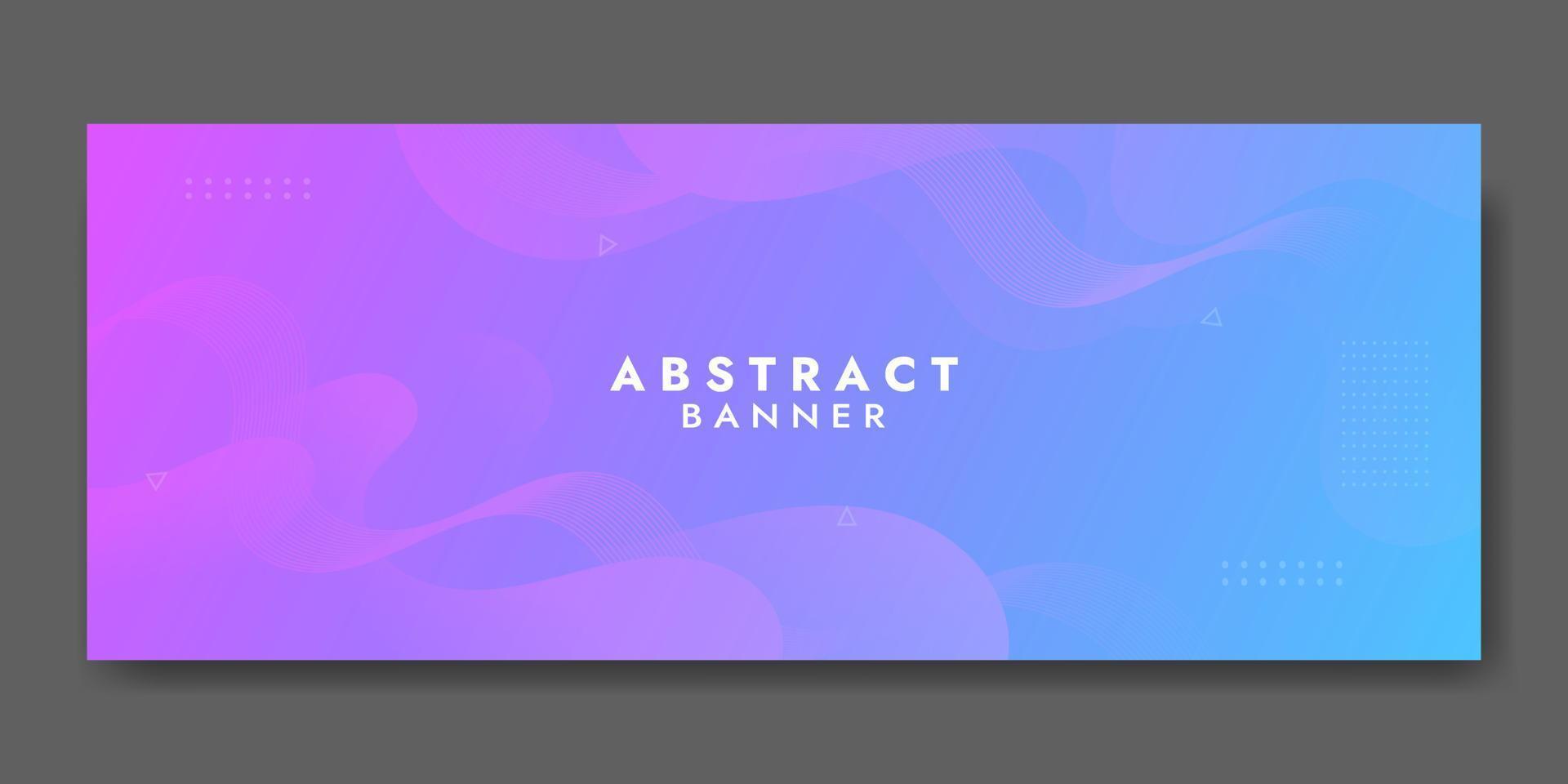 plantilla de banner de onda fluida púrpura y azul abstracto vector