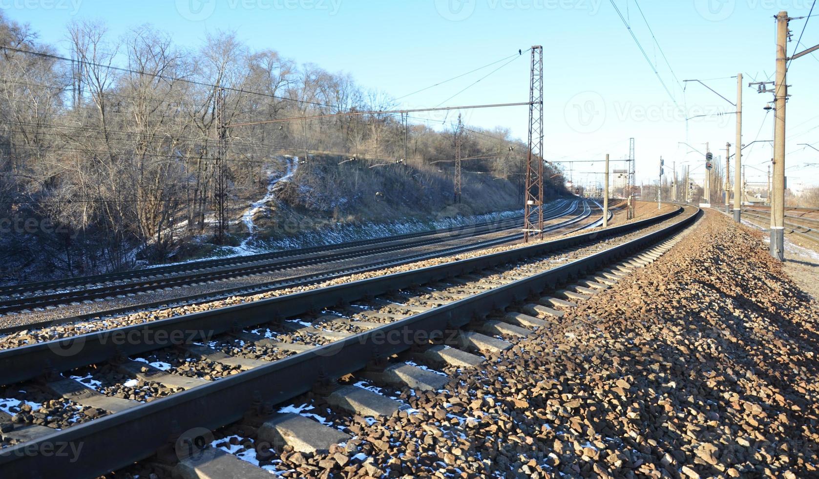 Winter railroad landscape photo