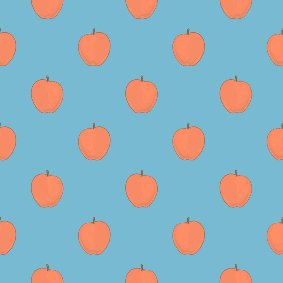 Orange apple , seamless pattern on a light blue background. vector