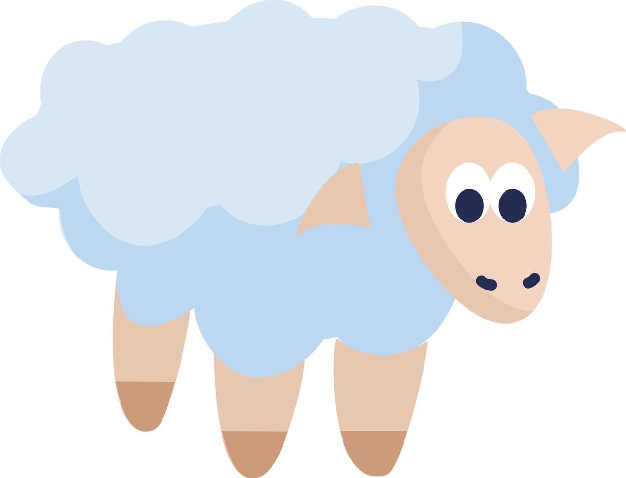 una pequeña oveja, vector o ilustración de color.