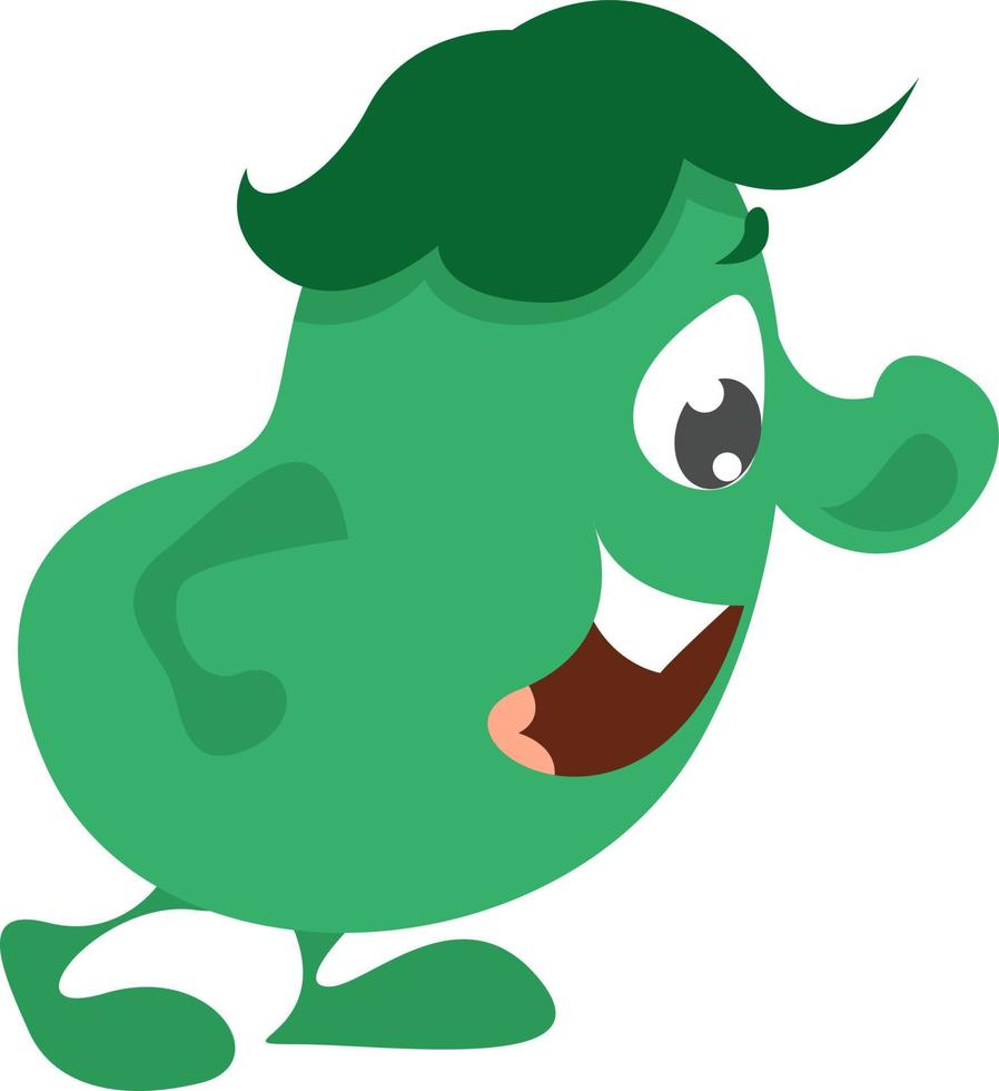 Happy green monster,illustration,vector on white background vector