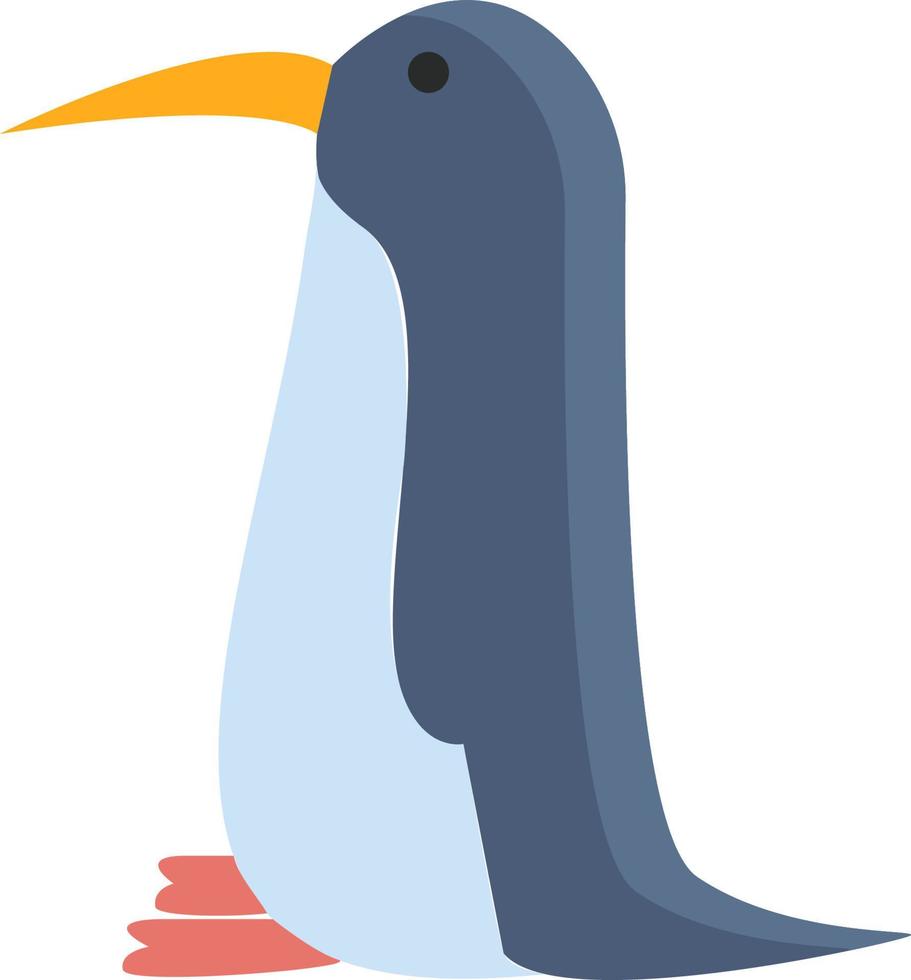 un pingüino azul, un vector o una ilustración en color.