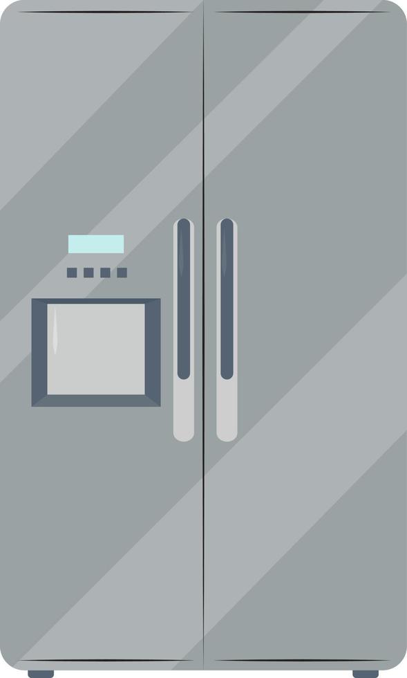 Grey fridge ,illustration,vector on white background vector