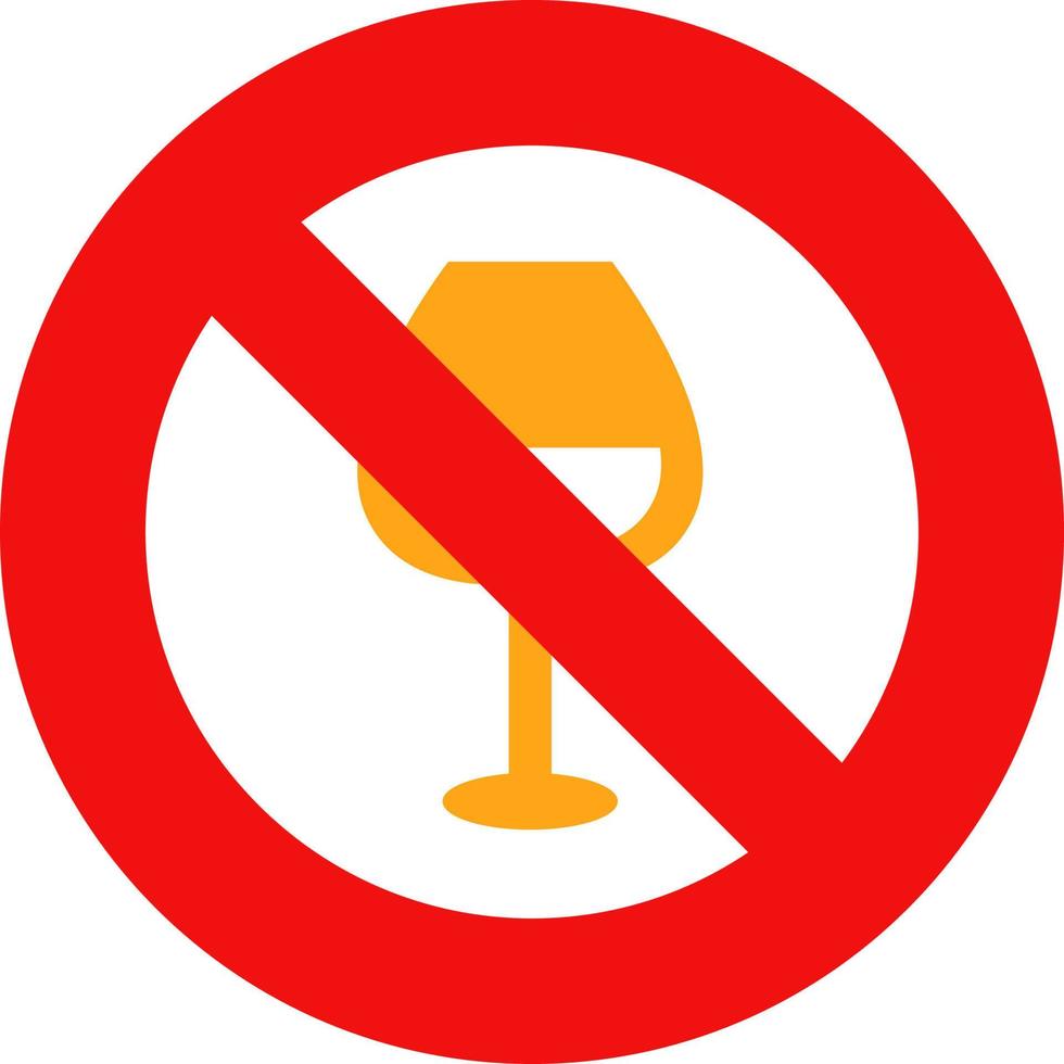 No drinks allowed, illustration, vector on a white background.