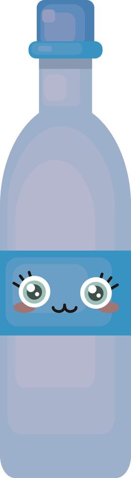 Cute plastic bottle , illustration, vector on white background