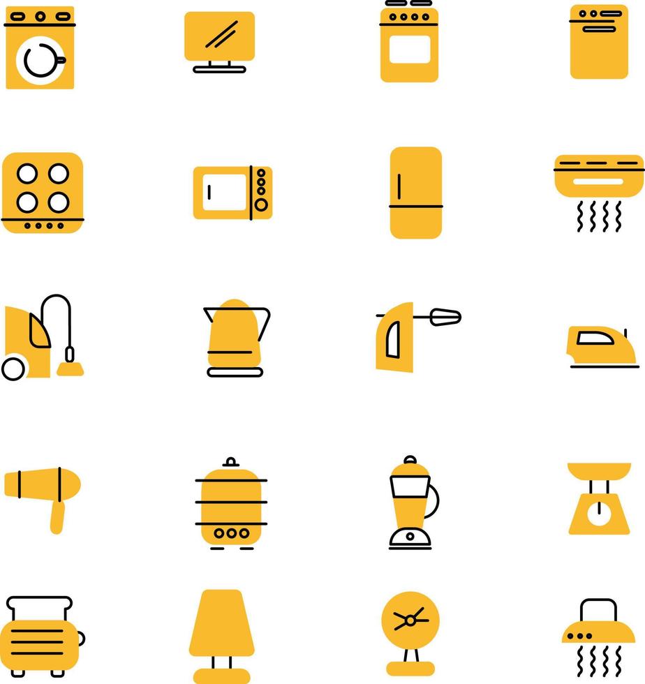 Electric kitchen appliances, illustration, vector on a white background.