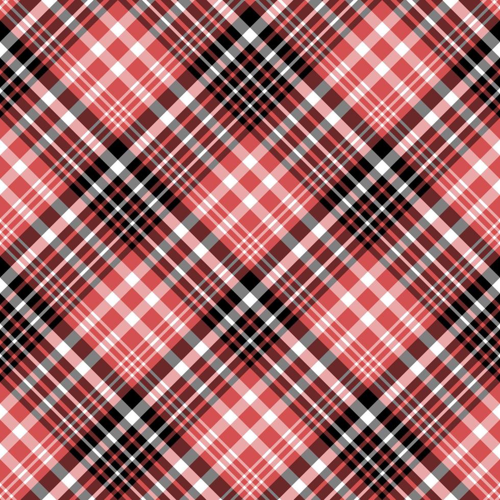 Seamless pattern in black, red and white colors for plaid, fabric, textile, clothes, tablecloth and other things. Vector image. 2