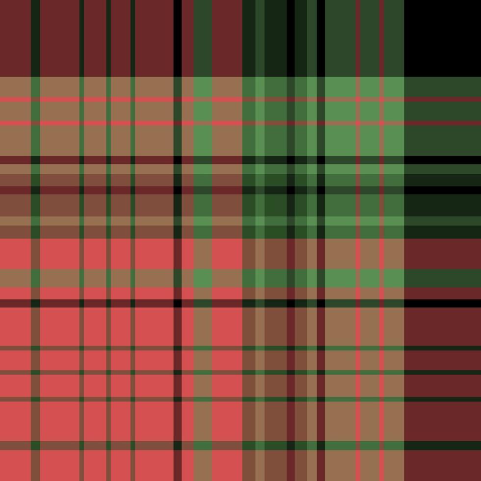 Seamless pattern in red, green and black colors for plaid, fabric, textile, clothes, tablecloth and other things. Vector image.