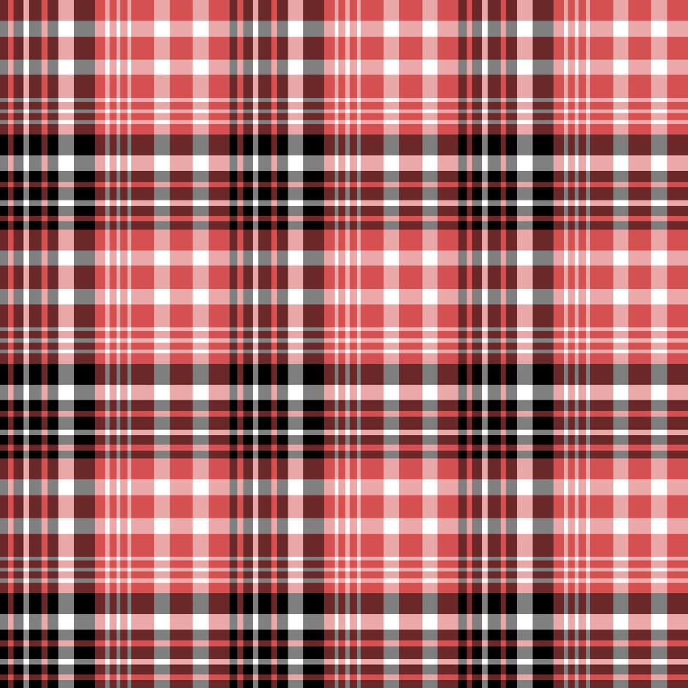 Seamless pattern in black, red and white colors for plaid, fabric, textile, clothes, tablecloth and other things. Vector image.