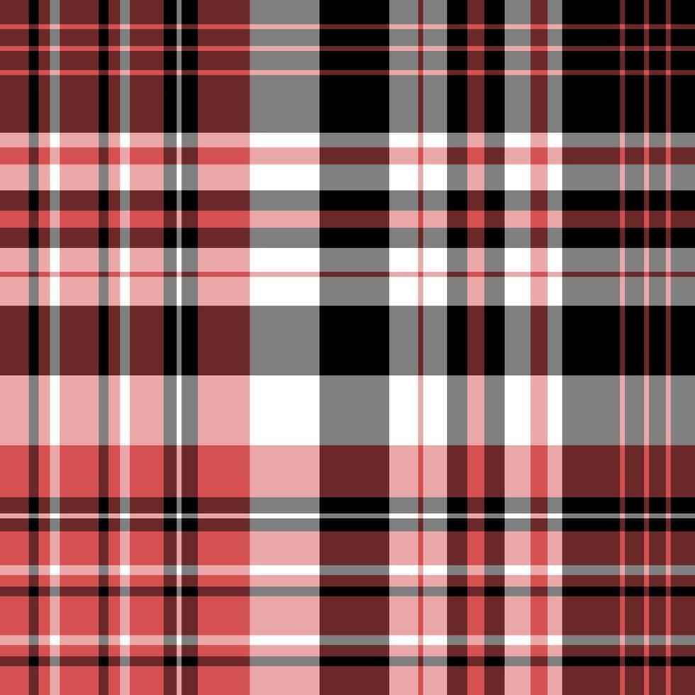 Seamless pattern in red, black and white colors for plaid, fabric, textile, clothes, tablecloth and other things. Vector image.