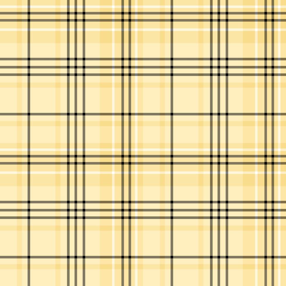 Seamless pattern in simple light yellow, black and white colors for plaid, fabric, textile, clothes, tablecloth and other things. Vector image.