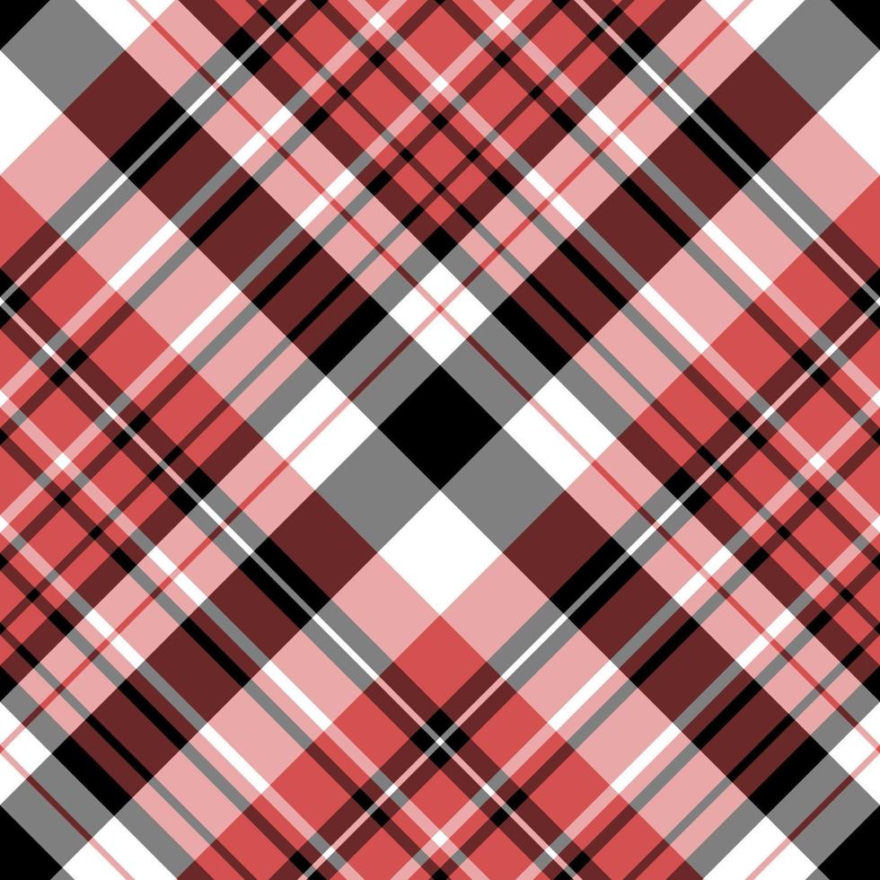 Seamless pattern in red, black and white colors for plaid, fabric, textile, clothes, tablecloth and other things. Vector image. 2
