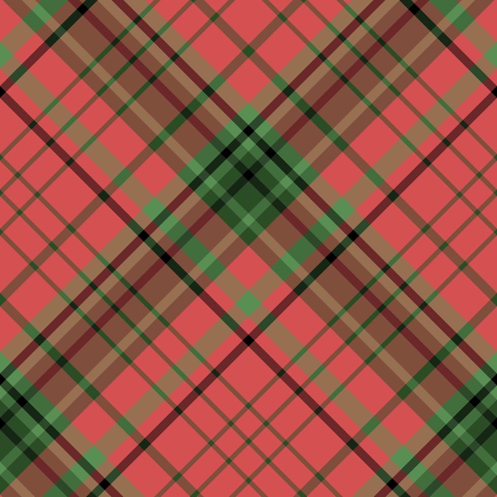 Seamless pattern in red, green and black colors for plaid, fabric, textile, clothes, tablecloth and other things. Vector image. 2