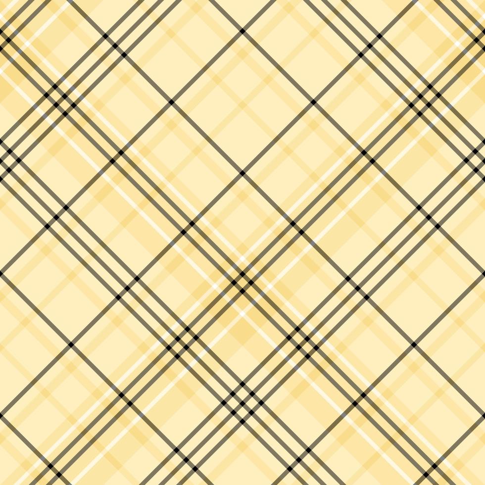Seamless pattern in simple light yellow, black and white colors for plaid, fabric, textile, clothes, tablecloth and other things. Vector image. 2