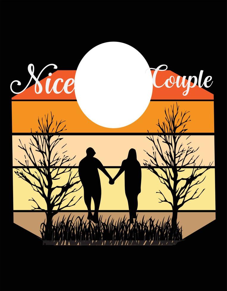 nice couple t-shirt design Print vector