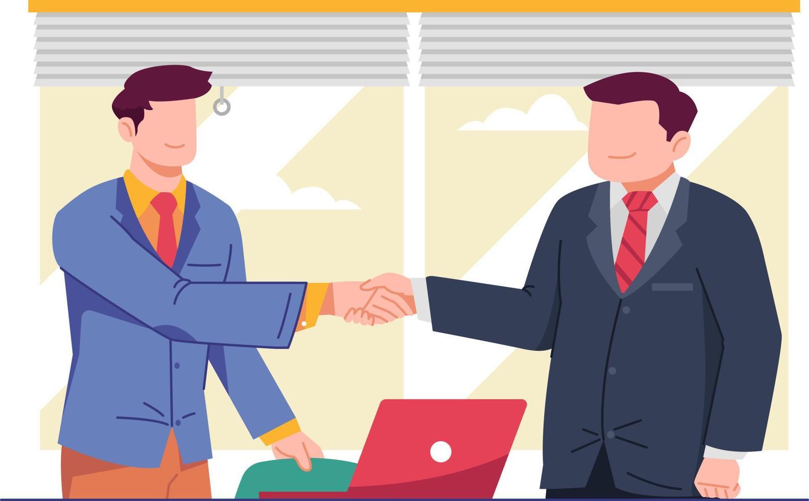 Business people come to an agreement vector illustration