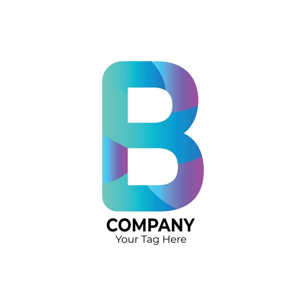 Ilustración de vector de diseño de logotipo de letra b