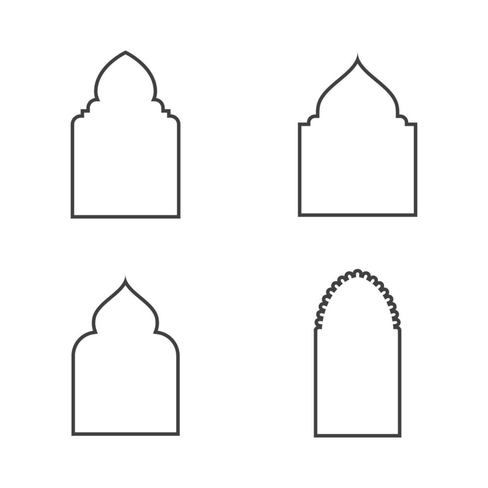 icono de vector de ventana de mezquita