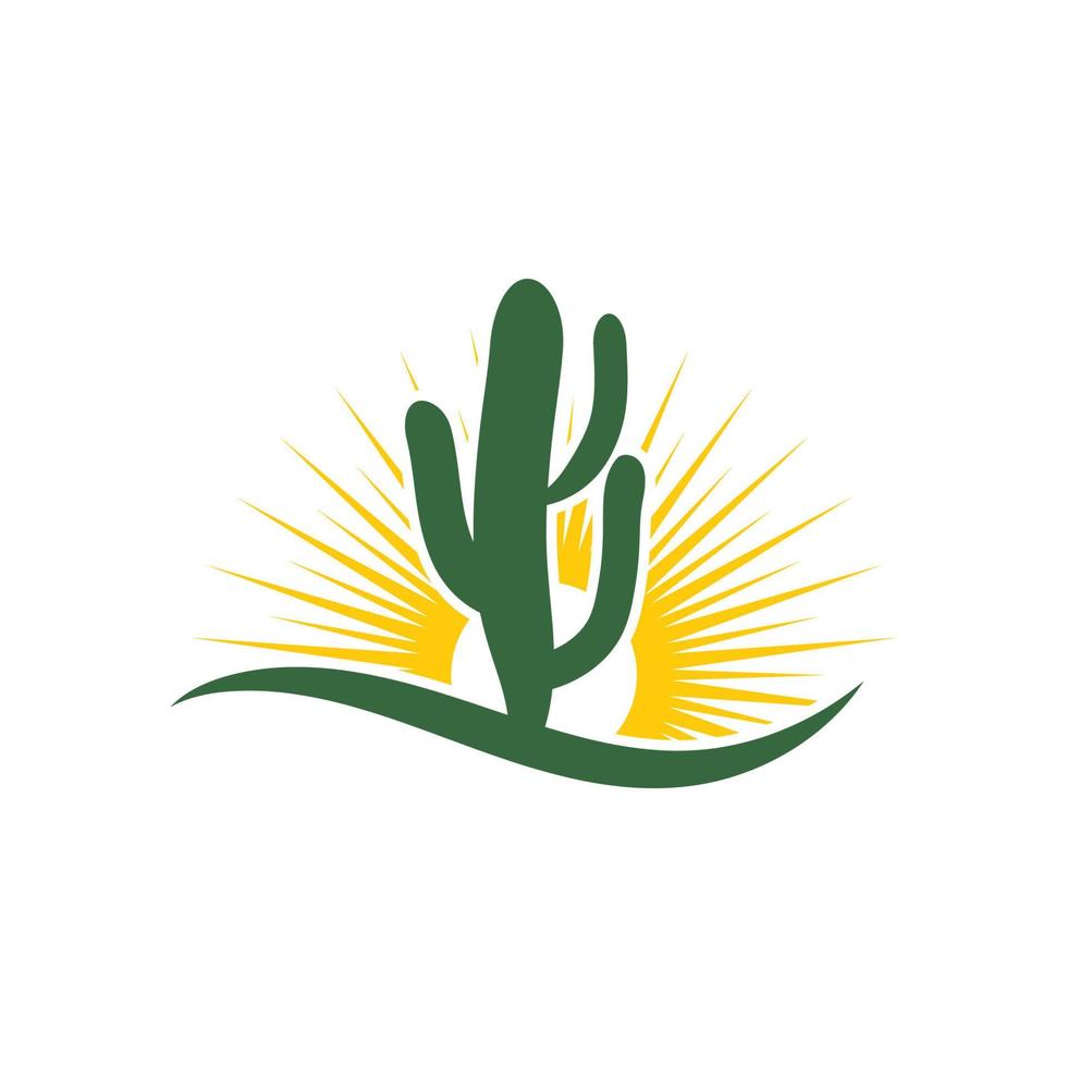 plantilla de logotipo de icono de cactus vector