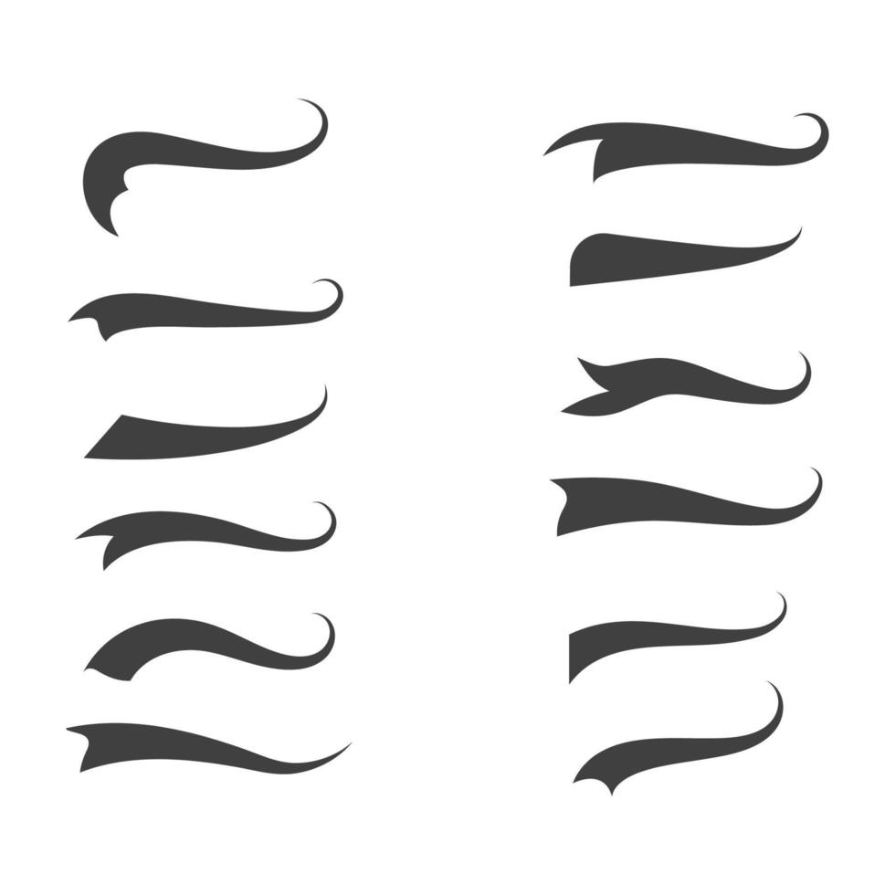 Swash and swooshes tails design vector