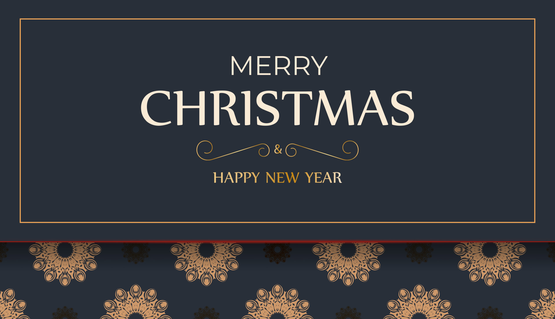 Merry Christmas Print ready gray card design with orange patterns