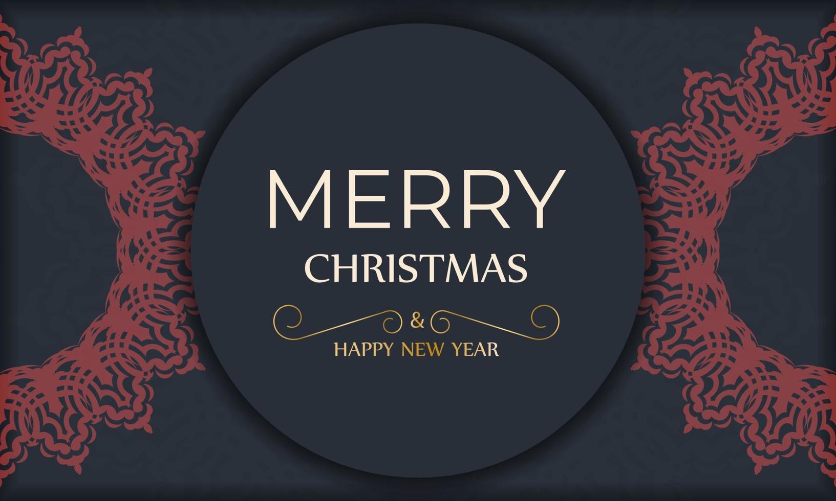 Merry christmas banner template with vintage ornaments. vector