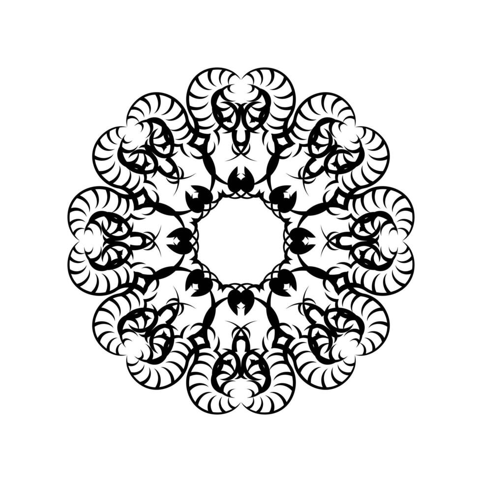 A black and white circular design with a circular pattern vector