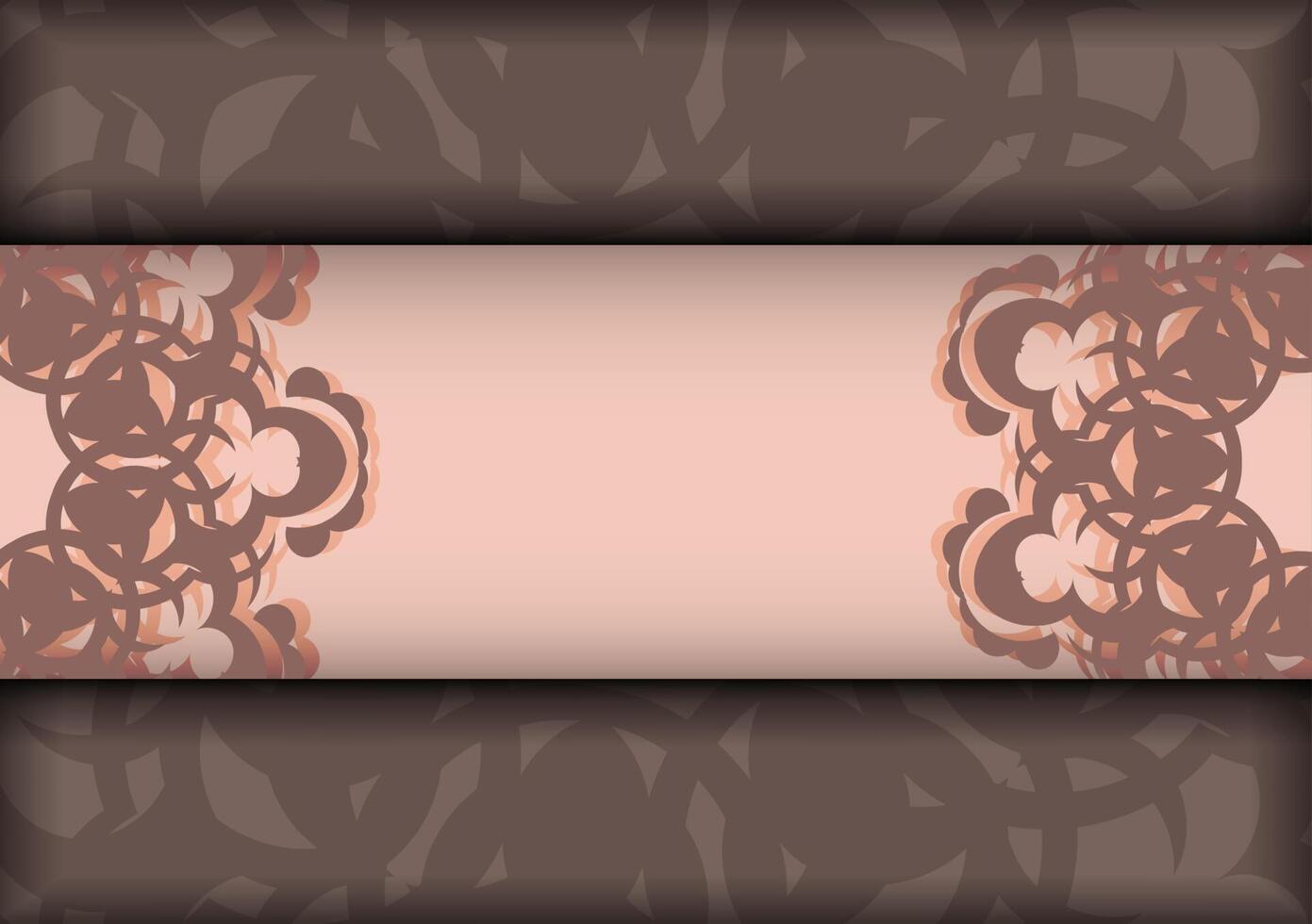 A brown and pink background with a floral pattern vector