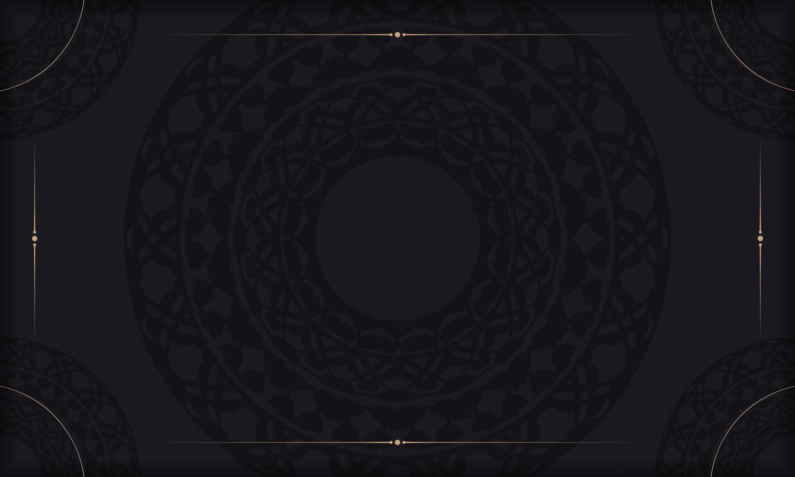 Baner in black with a luxurious pattern and space for text vector
