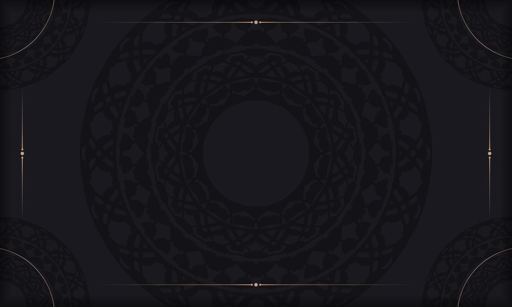 Baner in black with a luxurious pattern and space for text vector