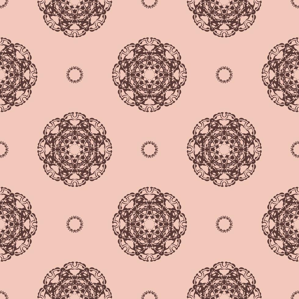 Pink vintage seamless texture with ornament. Design element. Decorative background. Exquisite floral wallpaper decor. Traditional decor on a pink background. vector