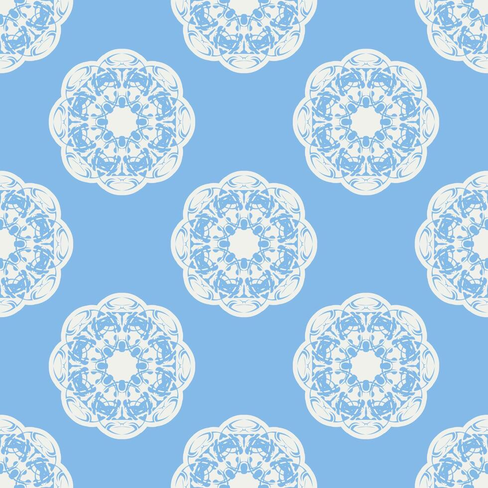 Quatrefoil geometric seamless pattern, background, vector illustration in mint blue, soft turquoise color and white.