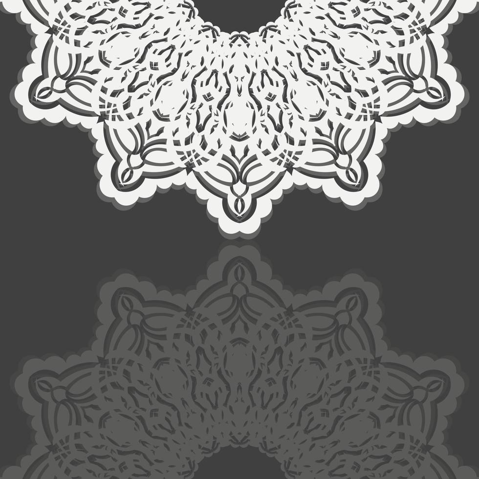 Postcard in black with a Greek white pattern for your congratulations. vector