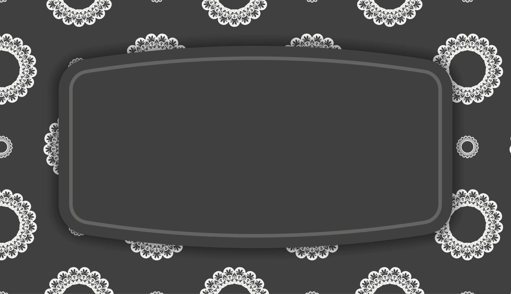 fondo negro con un patrón blanco lujoso para el diseño debajo de su texto vector