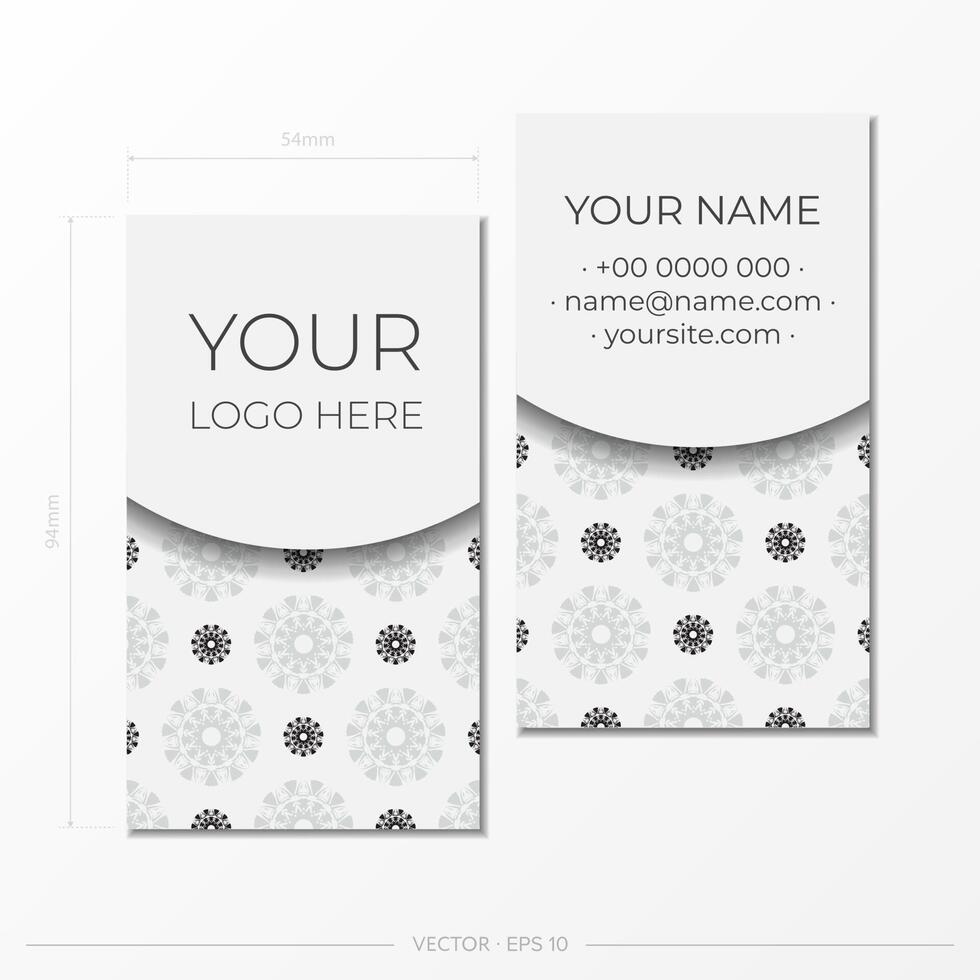 Business card template with snowflakes vector