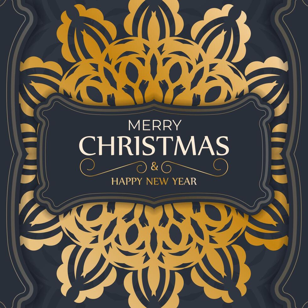 Christmas card with gold and black design vector