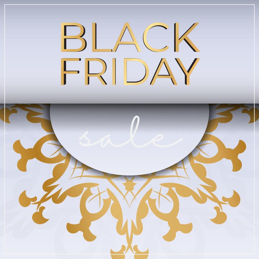 Celebration Baner For Black Friday in beige with vintage pattern vector