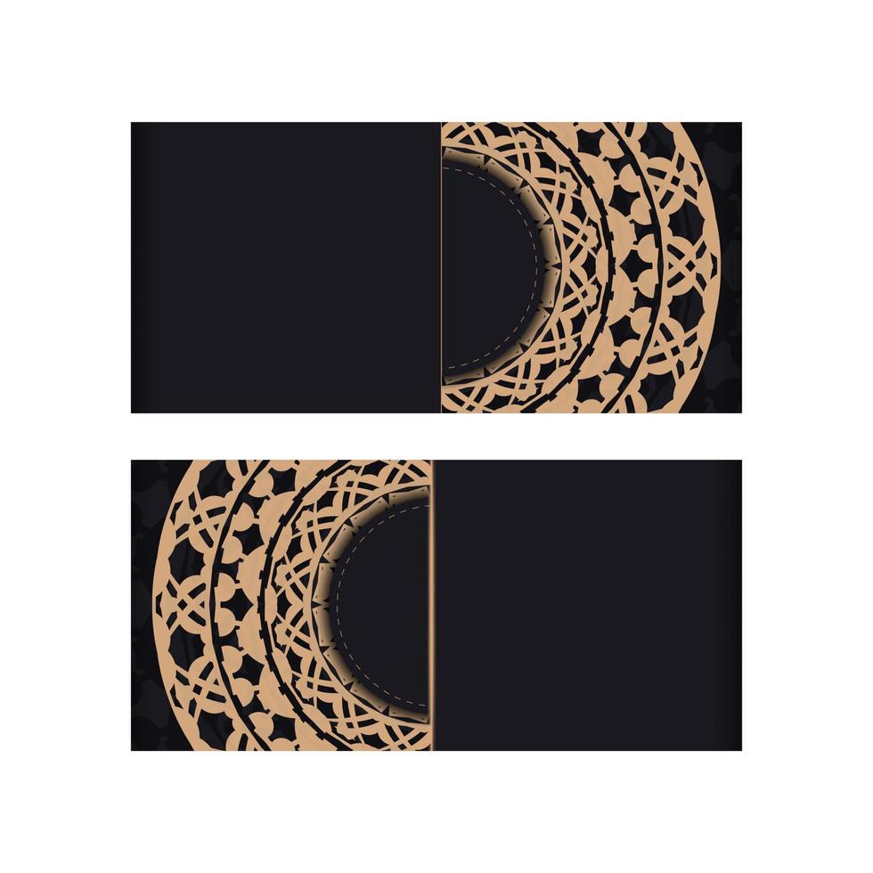 Brochure in black with brown luxury pattern vector