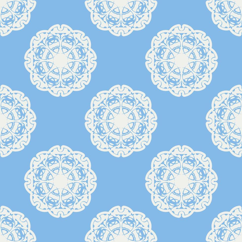Quatrefoil geometric seamless pattern, background, vector illustration in mint blue, soft turquoise color and white.