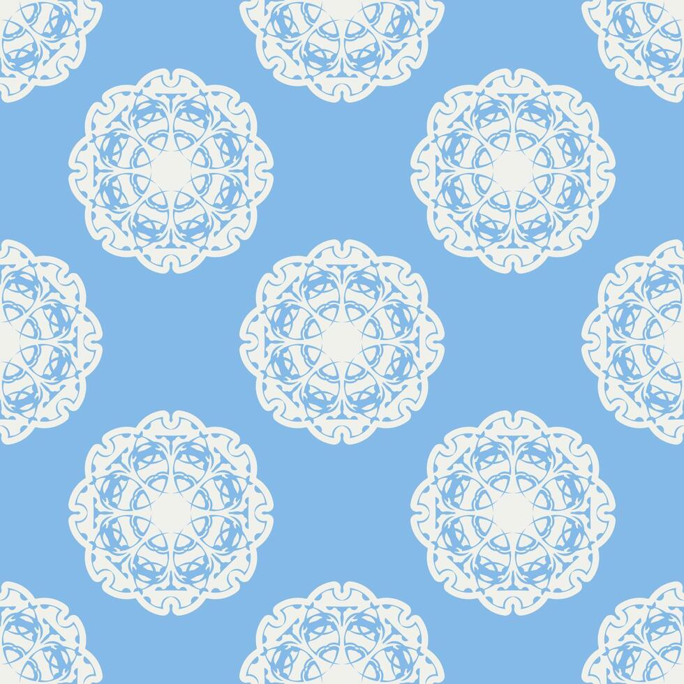 Quatrefoil geometric seamless pattern, background, vector illustration in mint blue, soft turquoise color and white.