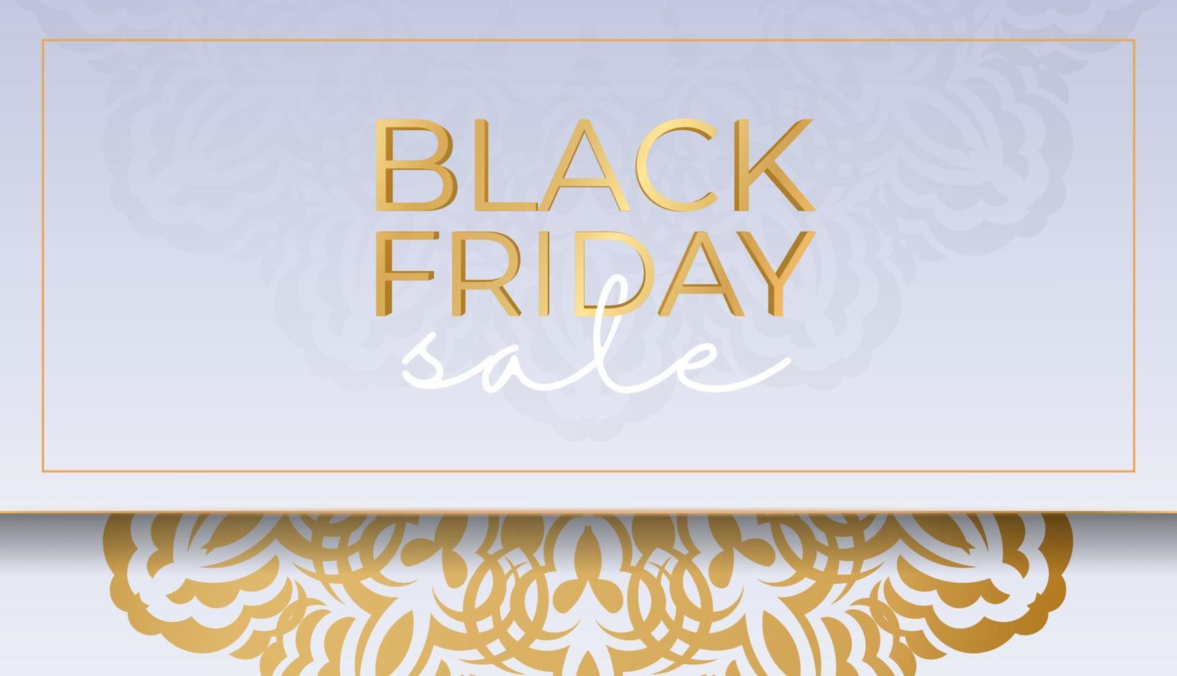Poster for black friday beige color with vintage ornament vector