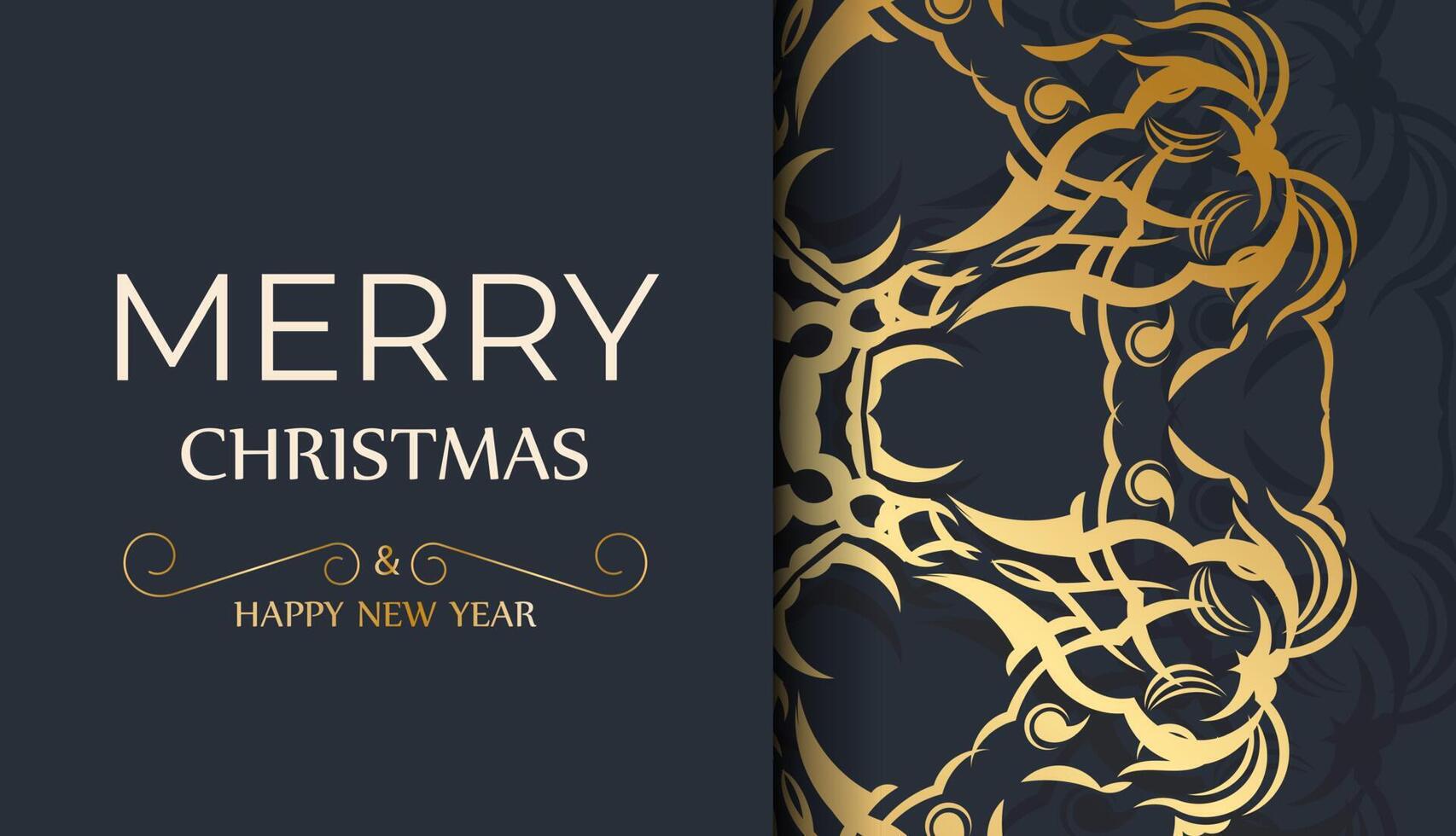 Christmas card with gold and black design vector