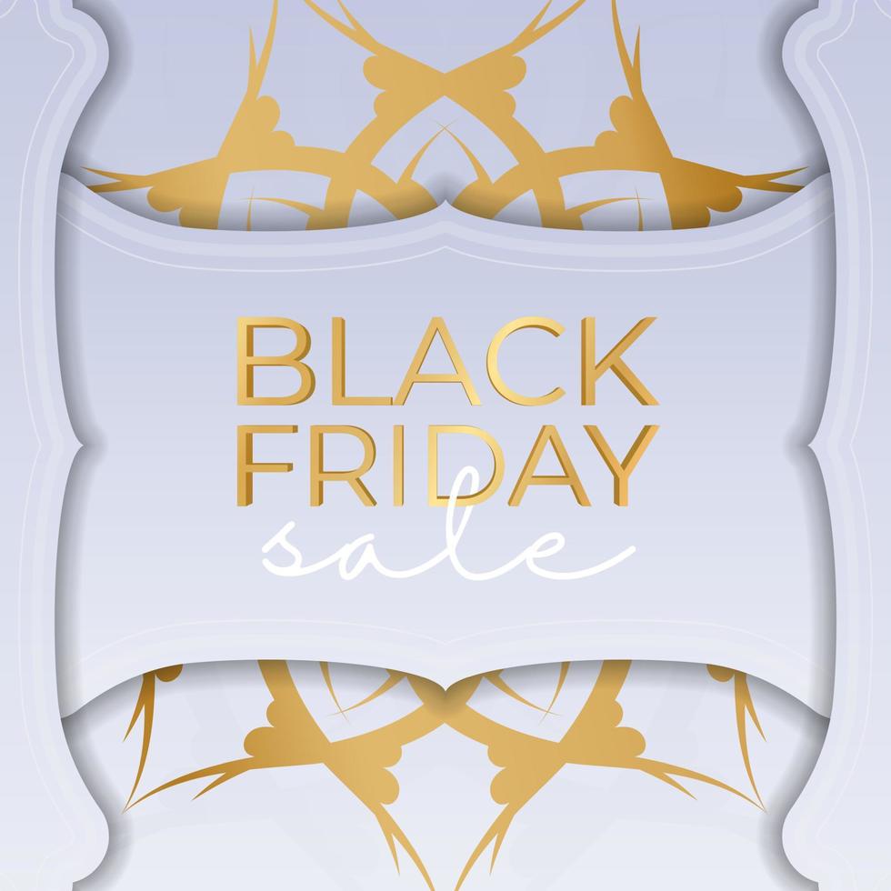 Poster for black friday beige color with round ornament vector